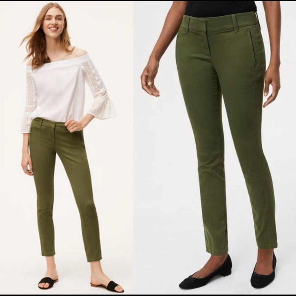 Sz 10 LOFT army green skinny pants